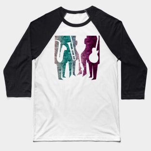 Jazz Band Saxophone Contrabass and Trumpet Tee Baseball T-Shirt